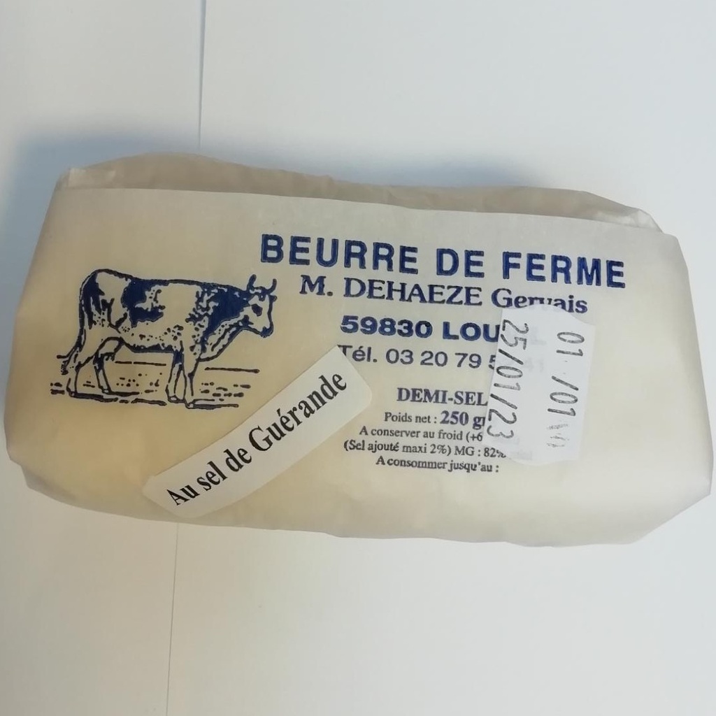 Beurre au sel de Guérande - paquet 250g (Ferme des Tilleuls)